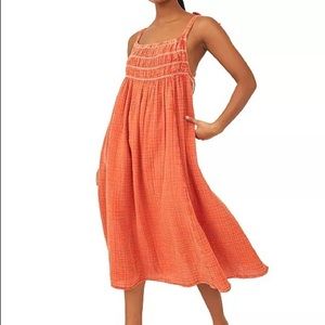 Free People Women's Printed Smocked Azure Maxi Dress